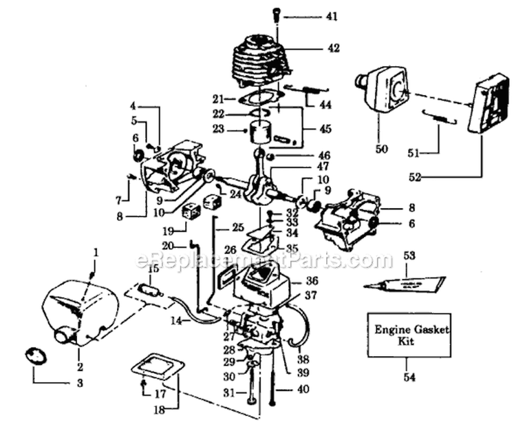 Page E Diagram and Parts List for YP120  Weed Eater Trimmer